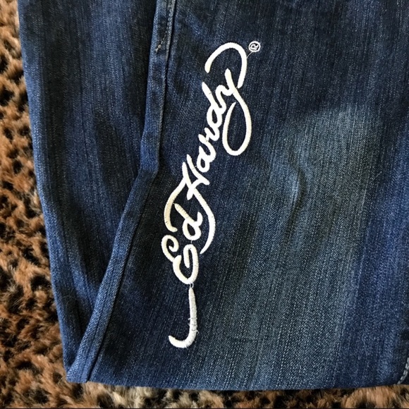 Ed Hardy Cross Embroidered Jeans - Picture 4 of 8